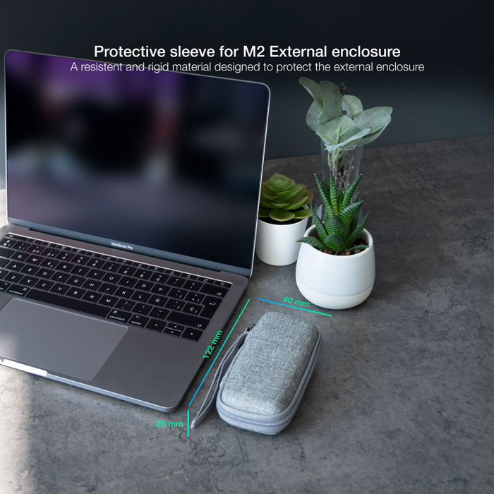 Tooq Estuche protector para caja externa SSD M.2 - Gris